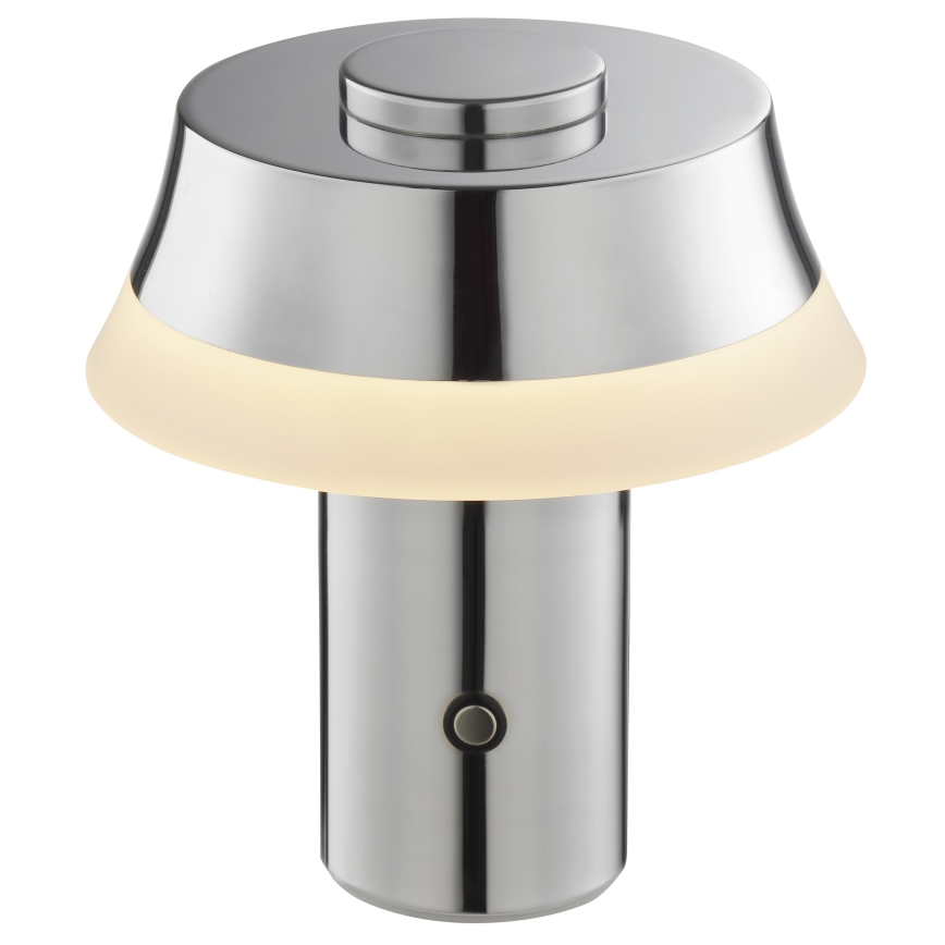 Brilliant - LED stolna lampa KINICH s punjivom baterijom, dodirnim upravljanjem i podesivom svjetlinom LED/2,5W/5V 2700K 2600 mAh sjajni krom