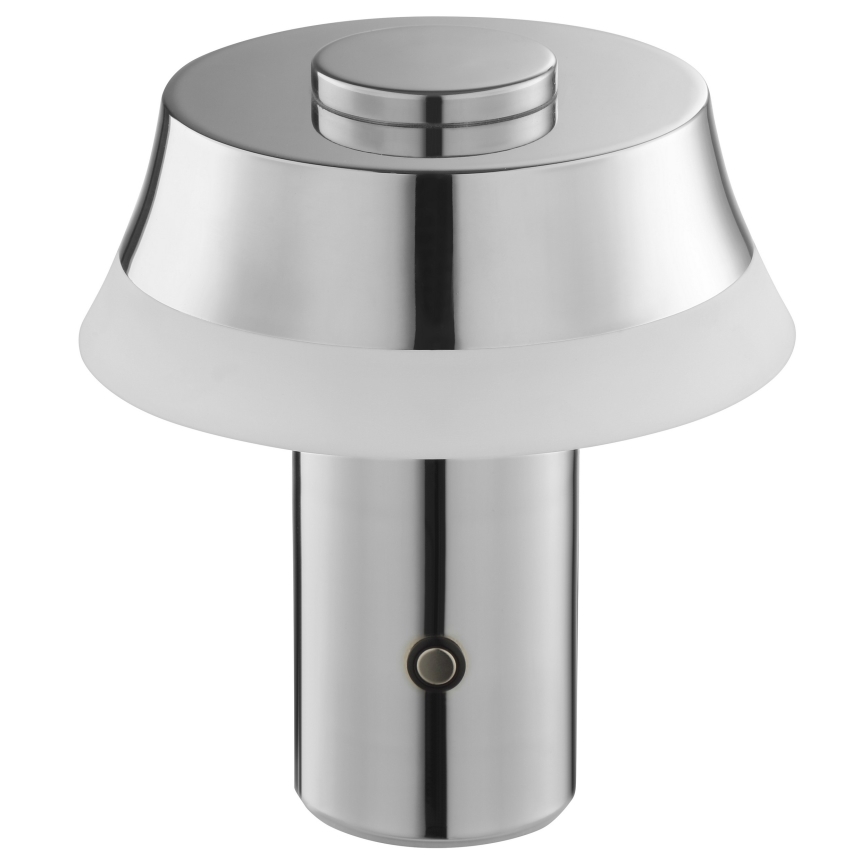 Brilliant - LED stolna lampa KINICH s punjivom baterijom, dodirnim upravljanjem i podesivom svjetlinom LED/2,5W/5V 2700K 2600 mAh sjajni krom