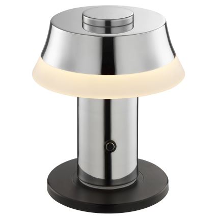Brilliant - LED stolna lampa KINICH s punjivom baterijom, dodirnim upravljanjem i podesivom svjetlinom LED/2,5W/5V 2700K 2600 mAh sjajni krom