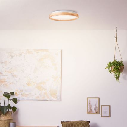 Brilliant - LED Stropna svjetiljka ALSON LED/26W/230V 3000/4500K pr. 39,5 cm kaučukovac - FSC certificirano