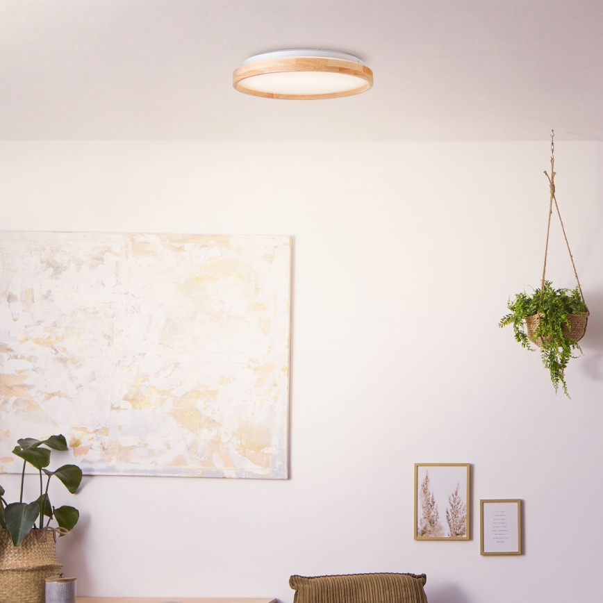Brilliant - LED Stropna svjetiljka ALSON LED/26W/230V 3000/4500K pr. 39,5 cm kaučukovac - FSC certificirano