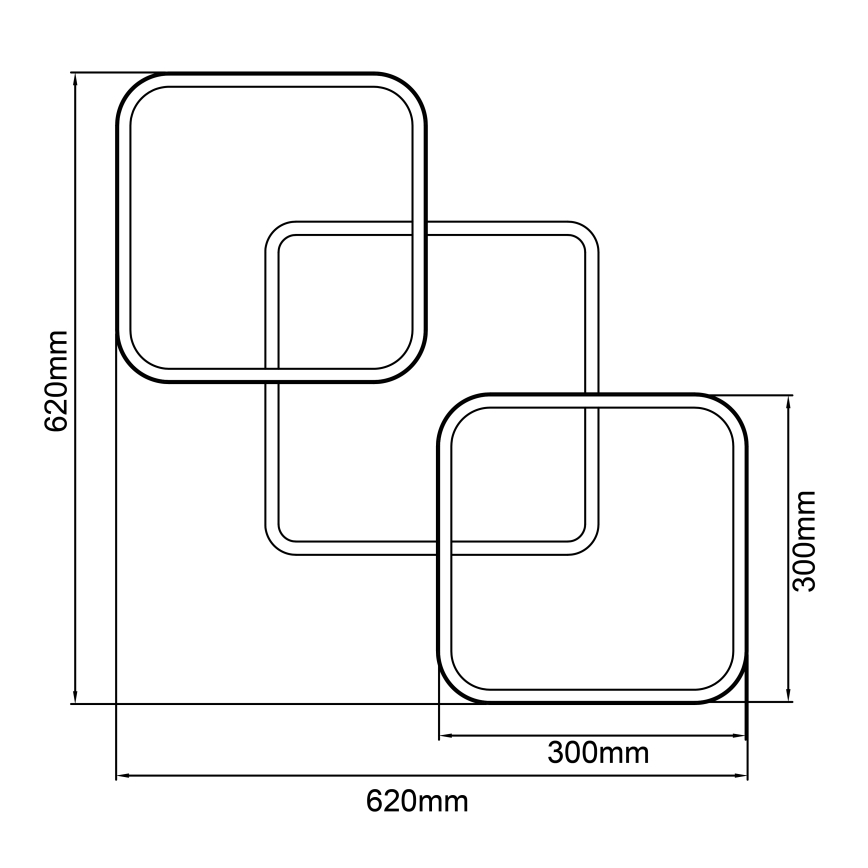 Brilliant - LED stropna svjetiljka s prigušivanjem DENNET LED/40W/230V 3000K 62x62 cm