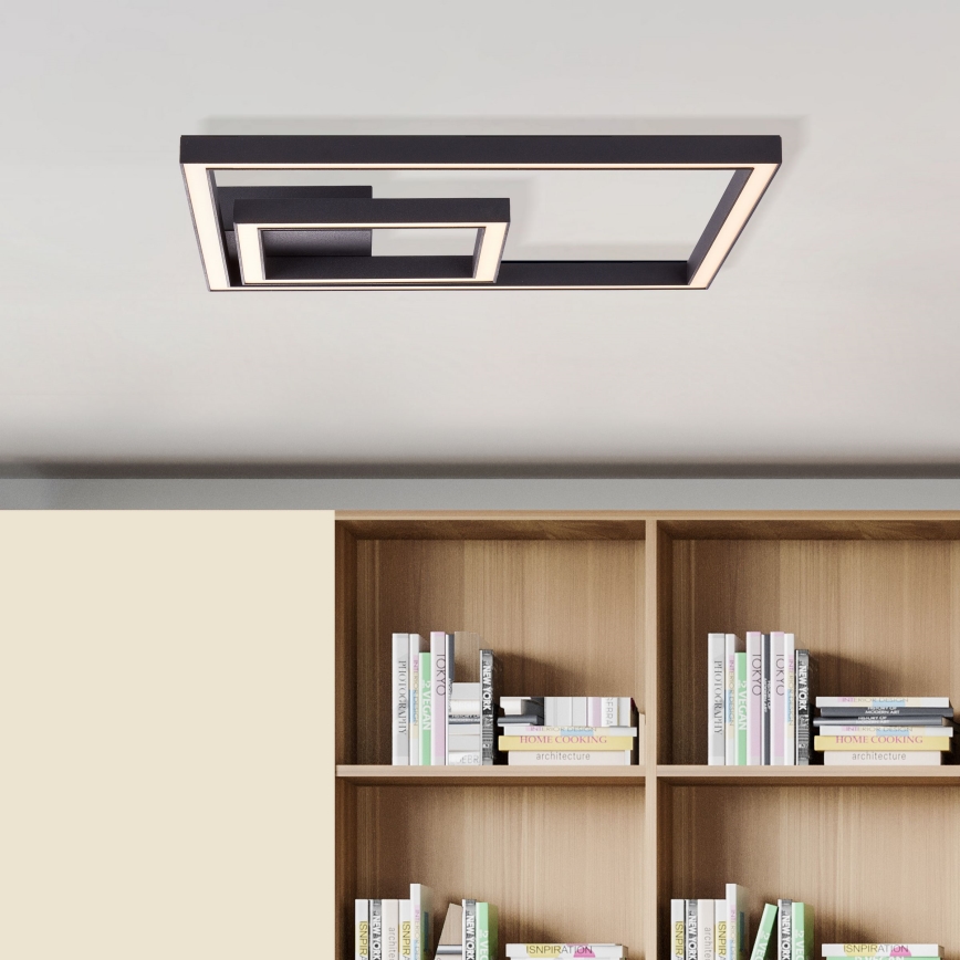 Brilliant - LED Stropna svjetiljka QUON LED/24W/230V 3000K 40x40 cm crna