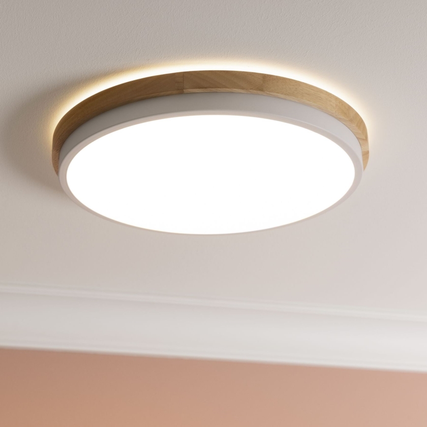 Brilliant - LED stropna svjetiljka s prigušivanjem BAARLO LED/24W/230V promjer 35 cm bijela/gumeni drvo