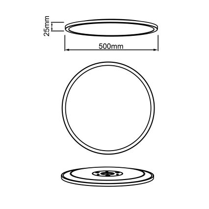 Brilliant - LED prigušivo stropno svjetlo TUCO LED/33W/230V 3000-6500K Ø 50 cm crno + daljinski upravljač