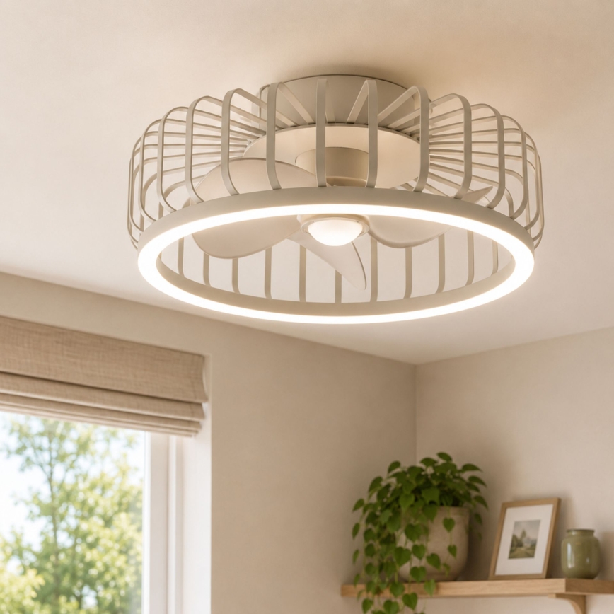 Brilliant - prigušivo LED stropno svjetlo s ventilatorom CAPO LED/36W/230V 2700-6500K Ø 48 cm bež + daljinski upravljač