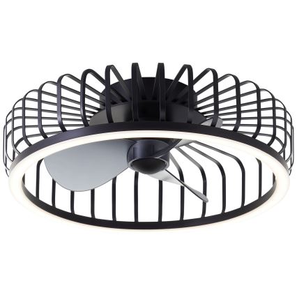 Brilliant - CAPO LED stropno svjetlo s prigušivanjem i ventilatorom, LED/36W/230V 2700-6500K Ø 48 cm crno + daljinski upravljač