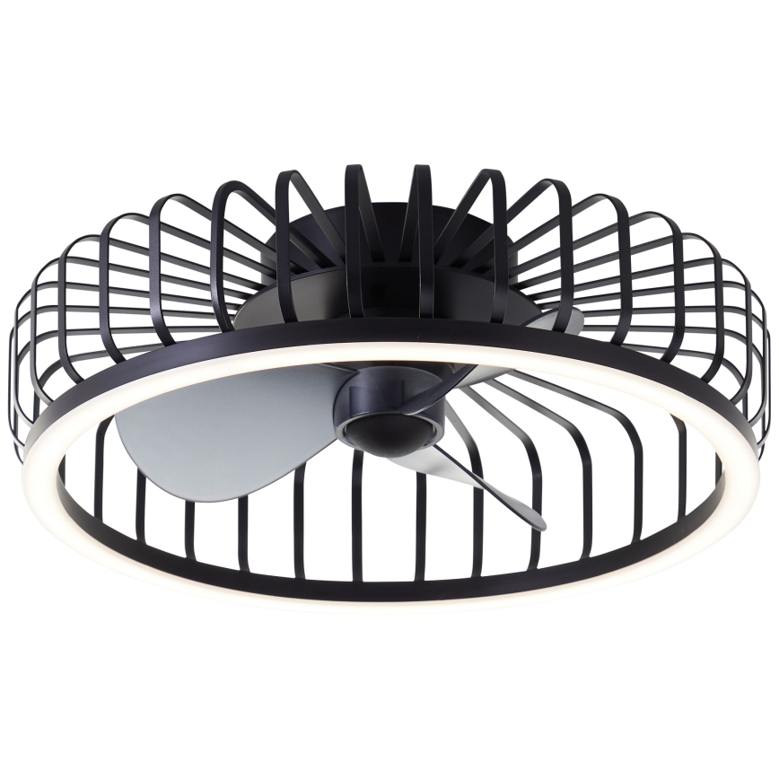 Brilliant - CAPO LED stropno svjetlo s prigušivanjem i ventilatorom, LED/36W/230V 2700-6500K Ø 48 cm crno + daljinski upravljač