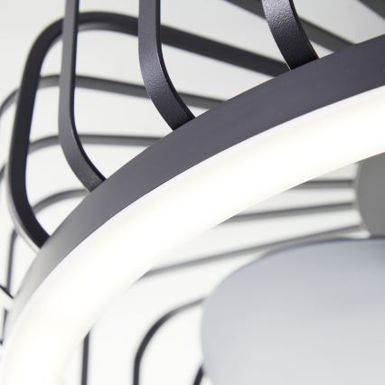Brilliant - CAPO LED stropno svjetlo s prigušivanjem i ventilatorom, LED/36W/230V 2700-6500K Ø 48 cm crno + daljinski upravljač