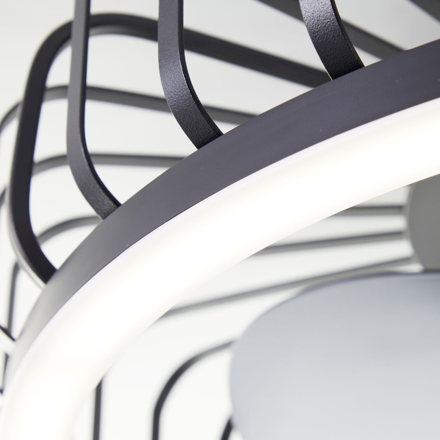 Brilliant - CAPO LED stropno svjetlo s prigušivanjem i ventilatorom, LED/36W/230V 2700-6500K Ø 48 cm crno + daljinski upravljač