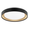 Brilliant - LED stropna svjetiljka WALDO s mogućnošću prigušenja LED/24W/230V 3000-6500K pr. 38,5 cm crna/zlatna + daljinski upravljač