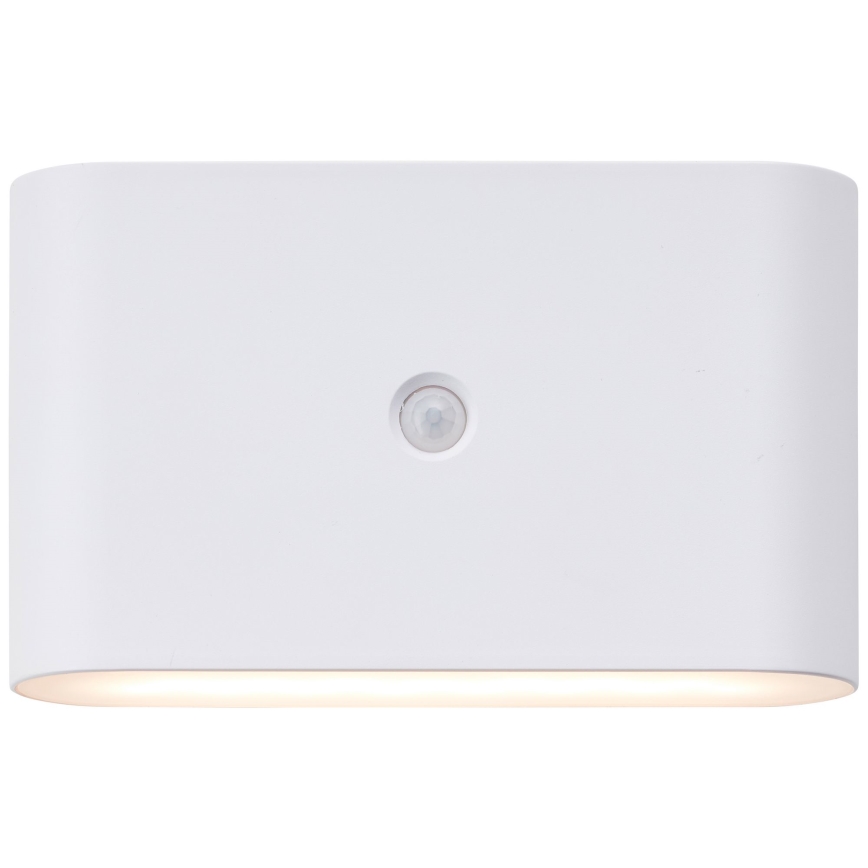 Brilliant - LED Vanjska punjiva zidna svjetiljka sa senzorom XINO LED/3W/5V IP44 bijela