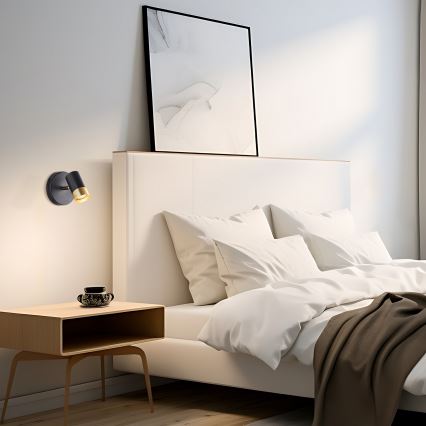 Brilliant - LED zidna reflektorska svjetiljka VIGOLO 1xGU10/5W/230V crna/zlatna