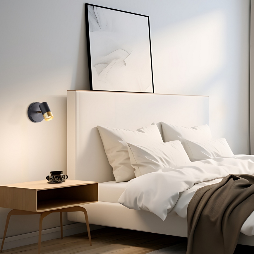 Brilliant - LED zidna reflektorska svjetiljka VIGOLO 1xGU10/5W/230V crna/zlatna