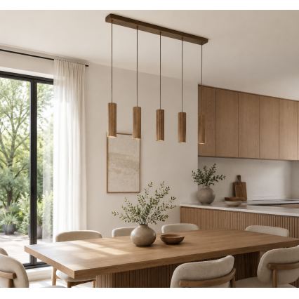 Brilliant - Luster na kablu LAKEWOOD 5xGU10/10W/230V smeđi