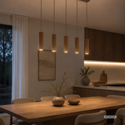 Brilliant - Luster na kablu LAKEWOOD 5xGU10/10W/230V smeđi