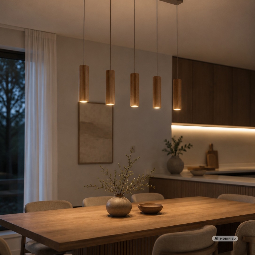 Brilliant - Luster na kablu LAKEWOOD 5xGU10/10W/230V smeđi