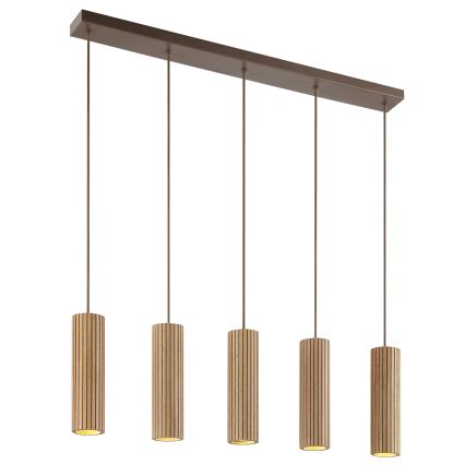 Brilliant - Luster na kablu LAKEWOOD 5xGU10/10W/230V smeđi