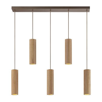 Brilliant - Luster na kablu LAKEWOOD 5xGU10/10W/230V smeđi