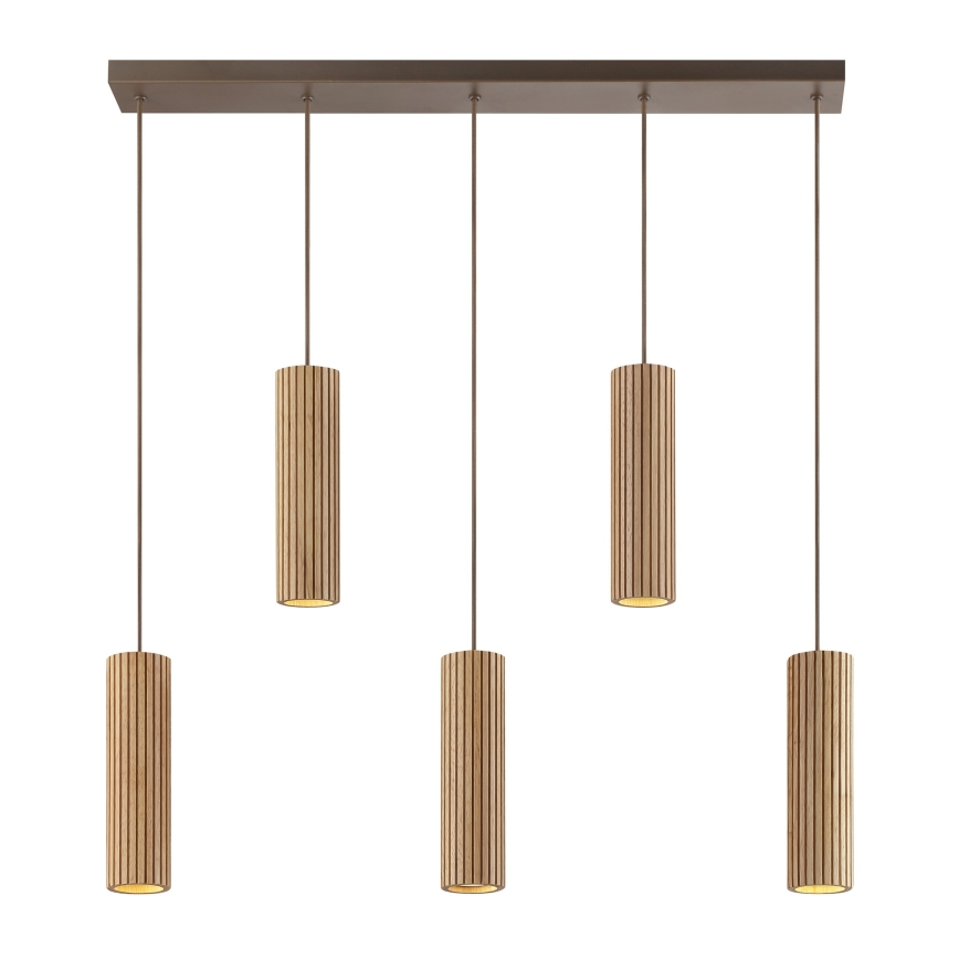 Brilliant - Luster na kablu LAKEWOOD 5xGU10/10W/230V smeđi