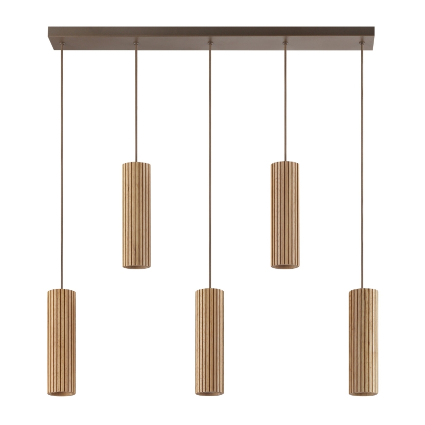 Brilliant - Luster na kablu LAKEWOOD 5xGU10/10W/230V smeđi