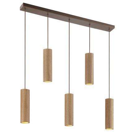 Brilliant - Luster na kablu LAKEWOOD 5xGU10/10W/230V smeđi
