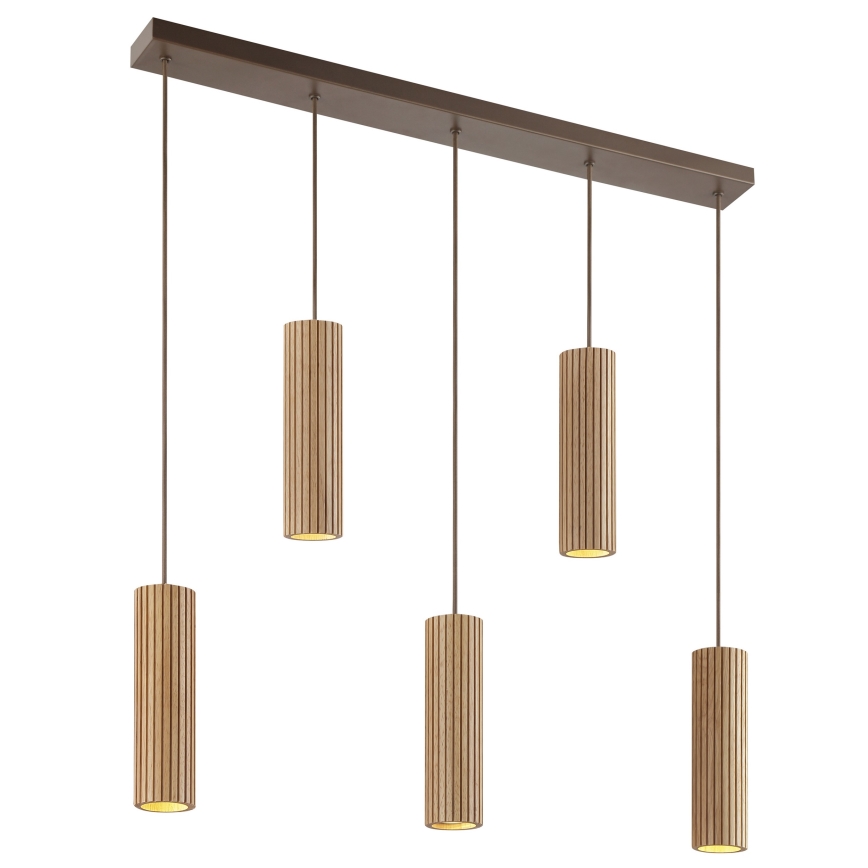 Brilliant - Luster na kablu LAKEWOOD 5xGU10/10W/230V smeđi