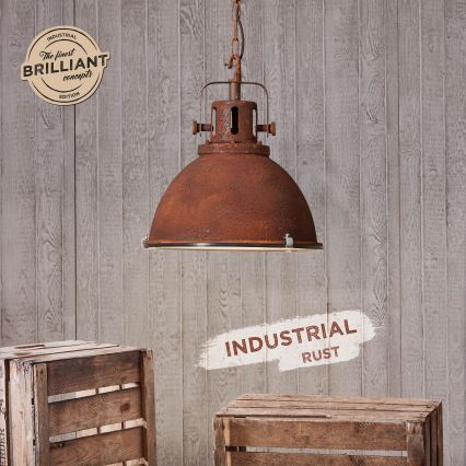 Brilliant - Luster na lancu JESPER GLAS 1xE27/60W/230V bakreni