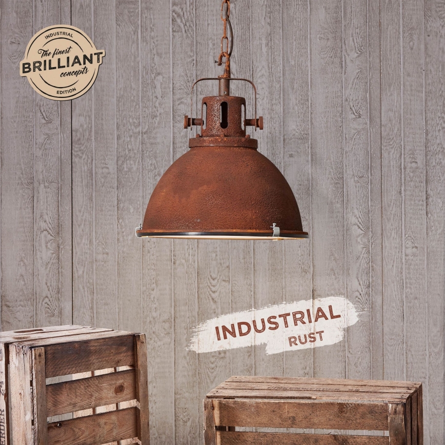 Brilliant - Luster na lancu JESPER GLAS 1xE27/60W/230V bakreni