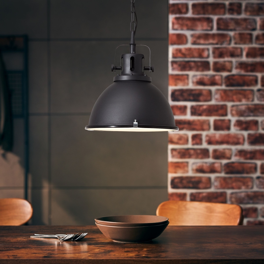 Brilliant - Luster na lancu JESPER GLAS 1xE27/60W/230V crni