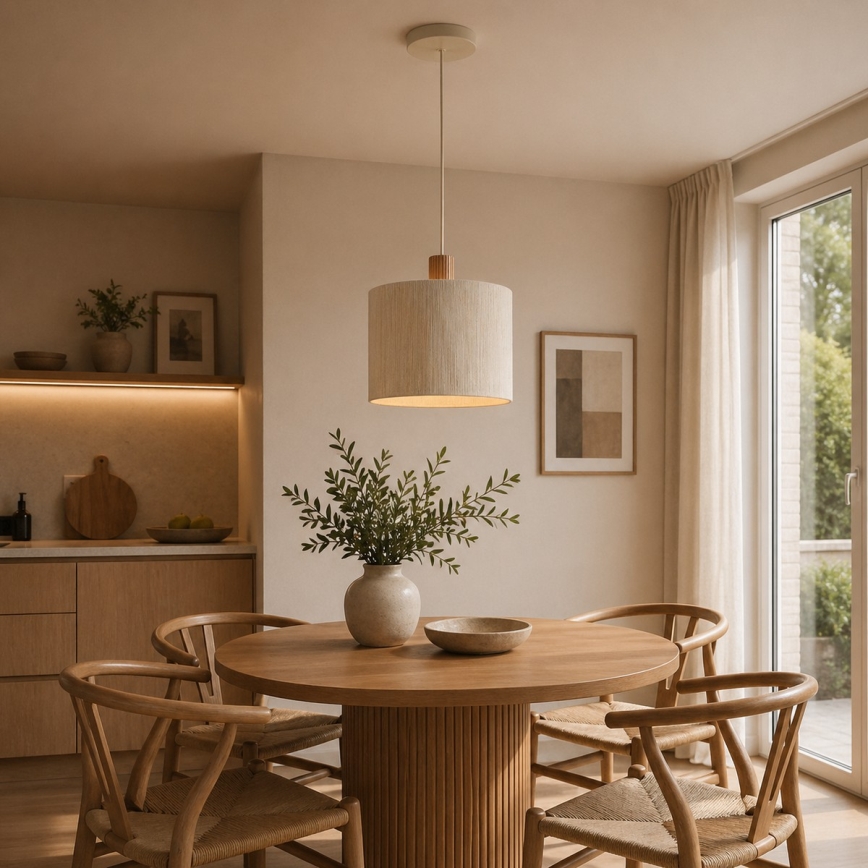 Brilliant - Luster na sajli ARLO 1xE27/20W/230V promjer 35 cm krem boje