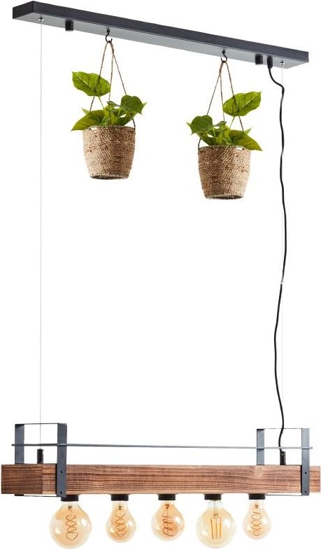 Brilliant - Luster na sajli BANKWOOD 5xE27/28W/230V topola