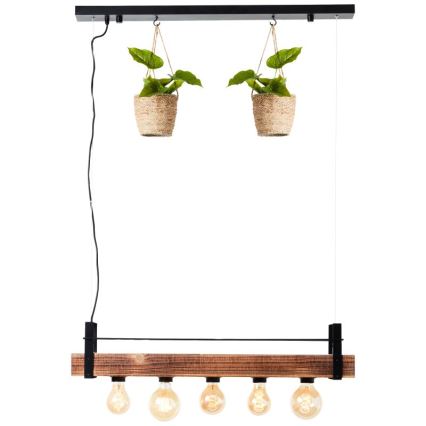 Brilliant - Luster na sajli BANKWOOD 5xE27/28W/230V topola