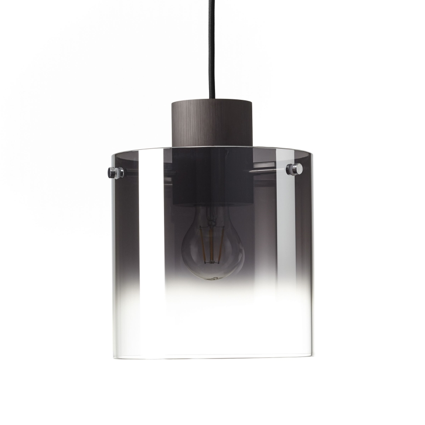 Brilliant - Luster na sajli BETH 3xE27/60W/230V crna/dimljena