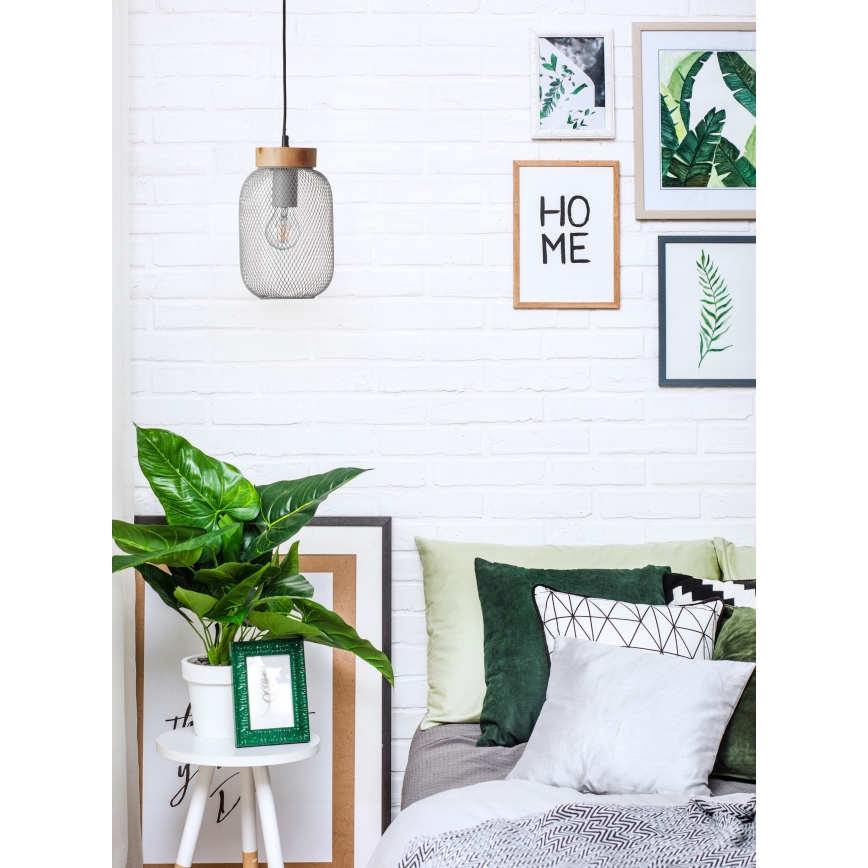 Brilliant - Luster na sajli GIADA 1xE27/40W/230V Ø 16 cm siva