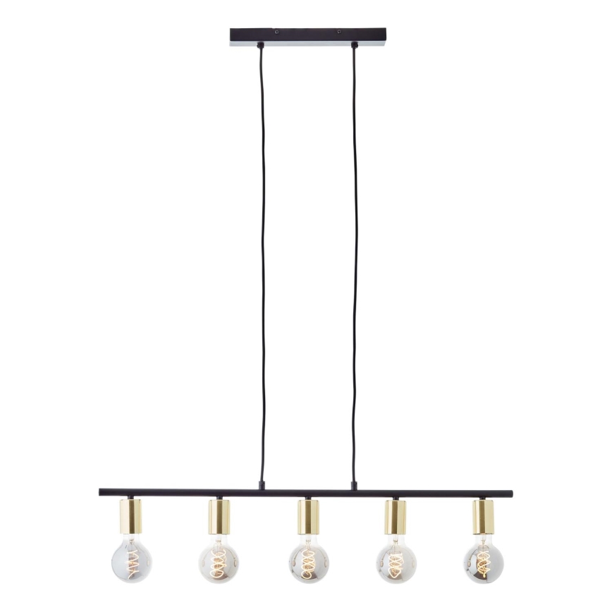 Brilliant - Luster na sajli KERRY 5xE27/40W/230V crna/mesing