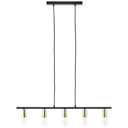 Brilliant - Luster na sajli KERRY 5xE27/40W/230V crna/mesing