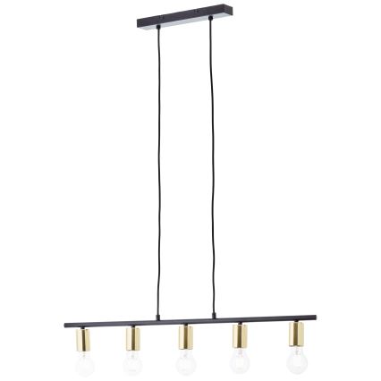 Brilliant - Luster na sajli KERRY 5xE27/40W/230V crna/mesing
