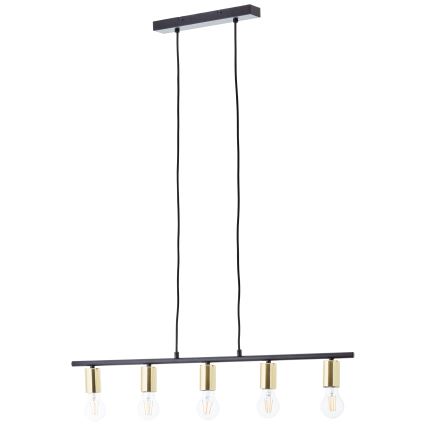 Brilliant - Luster na sajli KERRY 5xE27/40W/230V crna/mesing