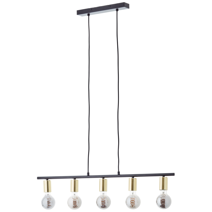 Brilliant - Luster na sajli KERRY 5xE27/40W/230V crna/mesing