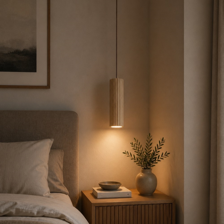 Brilliant - Luster na sajli LAKEWOOD 1xGU10/10W/230V Ø 10 cm smeđa