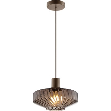 Brilliant - Luster na sajli LYN 1xE27/20W/230V Ø 28 cm smeđa/zadimljeno-smeđa
