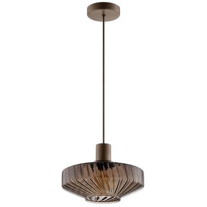 Brilliant - Luster na sajli LYN 1xE27/20W/230V Ø 28 cm smeđa/zadimljeno-smeđa