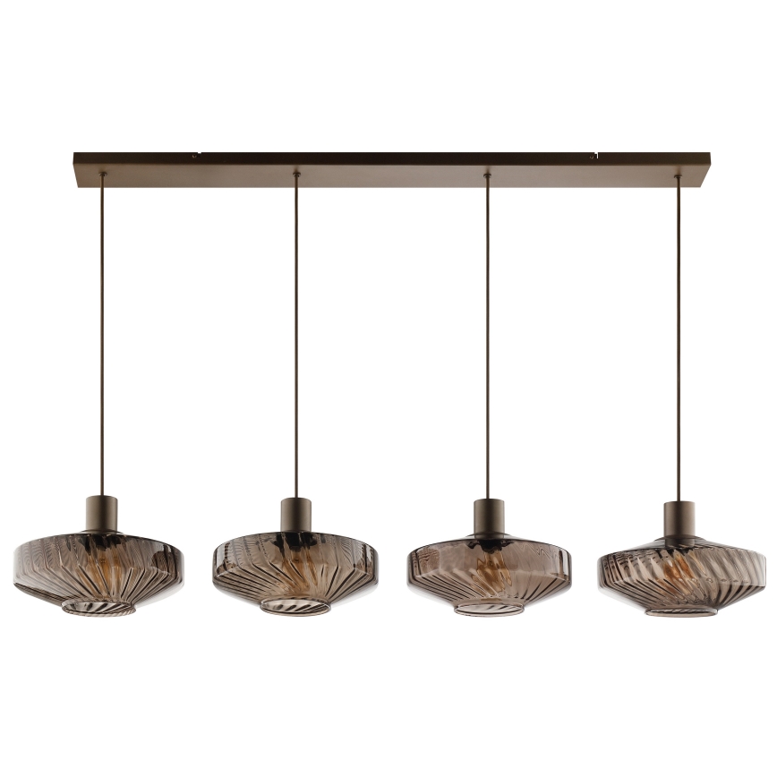 Brilliant - Luster na sajli LYN 4xE27/20W/230V smeđa/zadimljeno smeđa