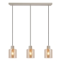 Brilliant - Luster na sajli LYSKA 3xE27/20W/230V krem/dimljeno bež