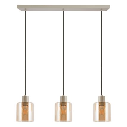 Brilliant - Luster na sajli LYSKA 3xE27/20W/230V krem/dimljeno bež