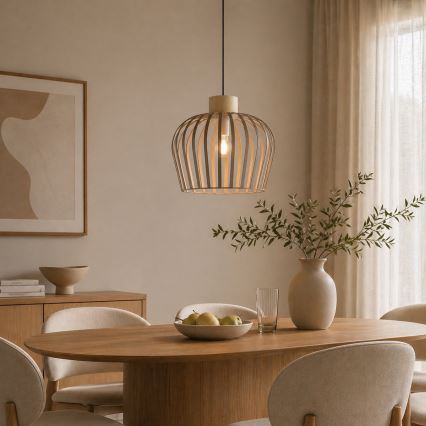 Brilliant - Luster na sajli NORDIC CAGE 1xE27/20W/230V Ø 35 cm bež