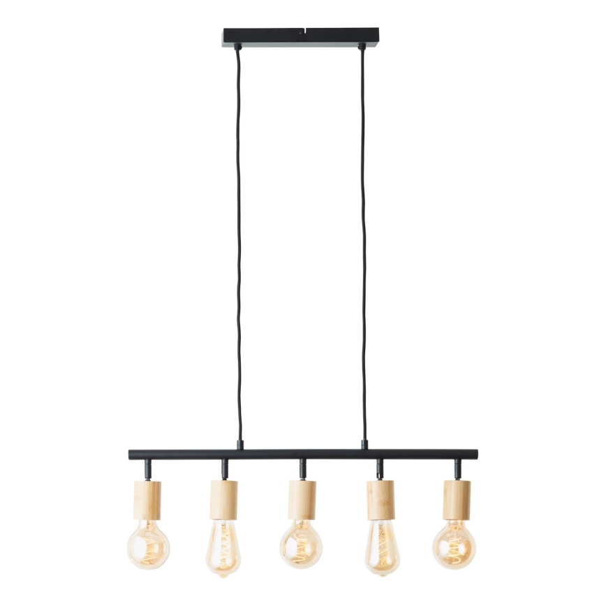 Brilliant - Luster na sajli TIFFANY 5xE27/28W/230V crna/bambus