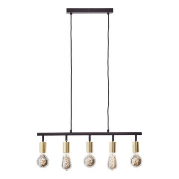 Brilliant - Luster na sajli TIFFANY 5xE27/28W/230V crna/mesing