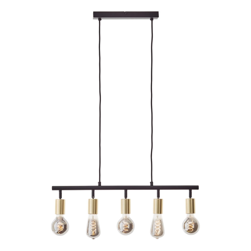 Brilliant - Luster na sajli TIFFANY 5xE27/28W/230V crna/mesing